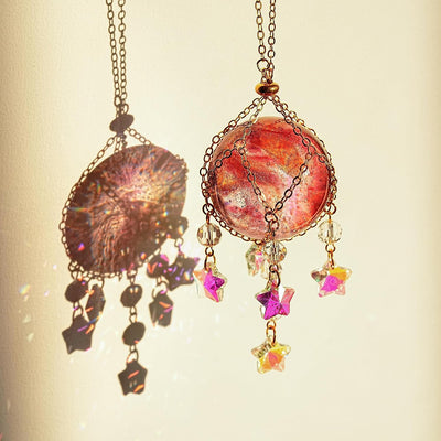 Atrapasoles cristal rosa púrpura bola decorativa ventana jardín