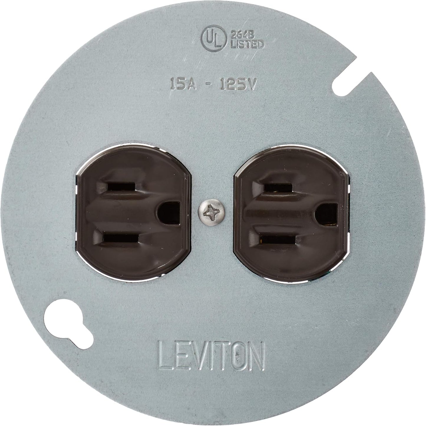 Receptáculo dúplex 15A 125V cubierta metálica 4pulg marrón