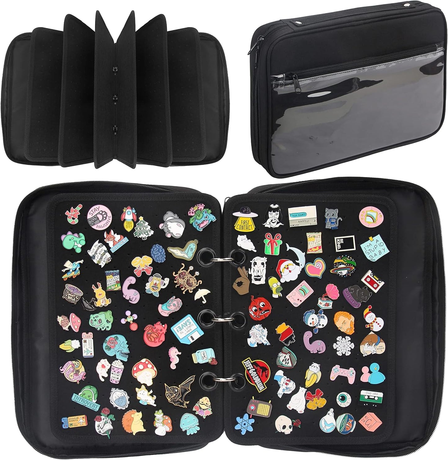 Estuche transporte pines con paginas exhibicion