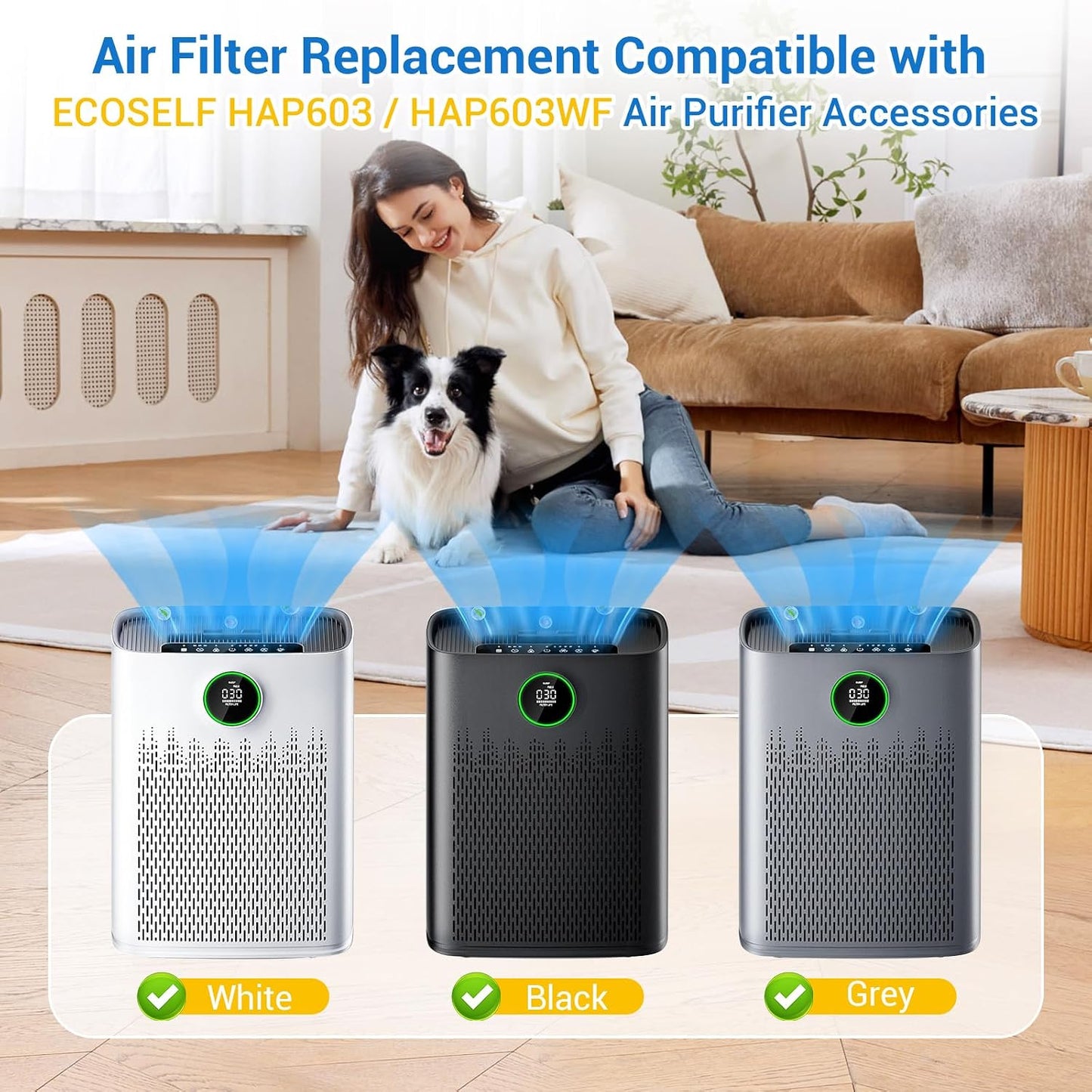 2 Filtros Repuesto Hap603 para Purificador Aire Hogar
