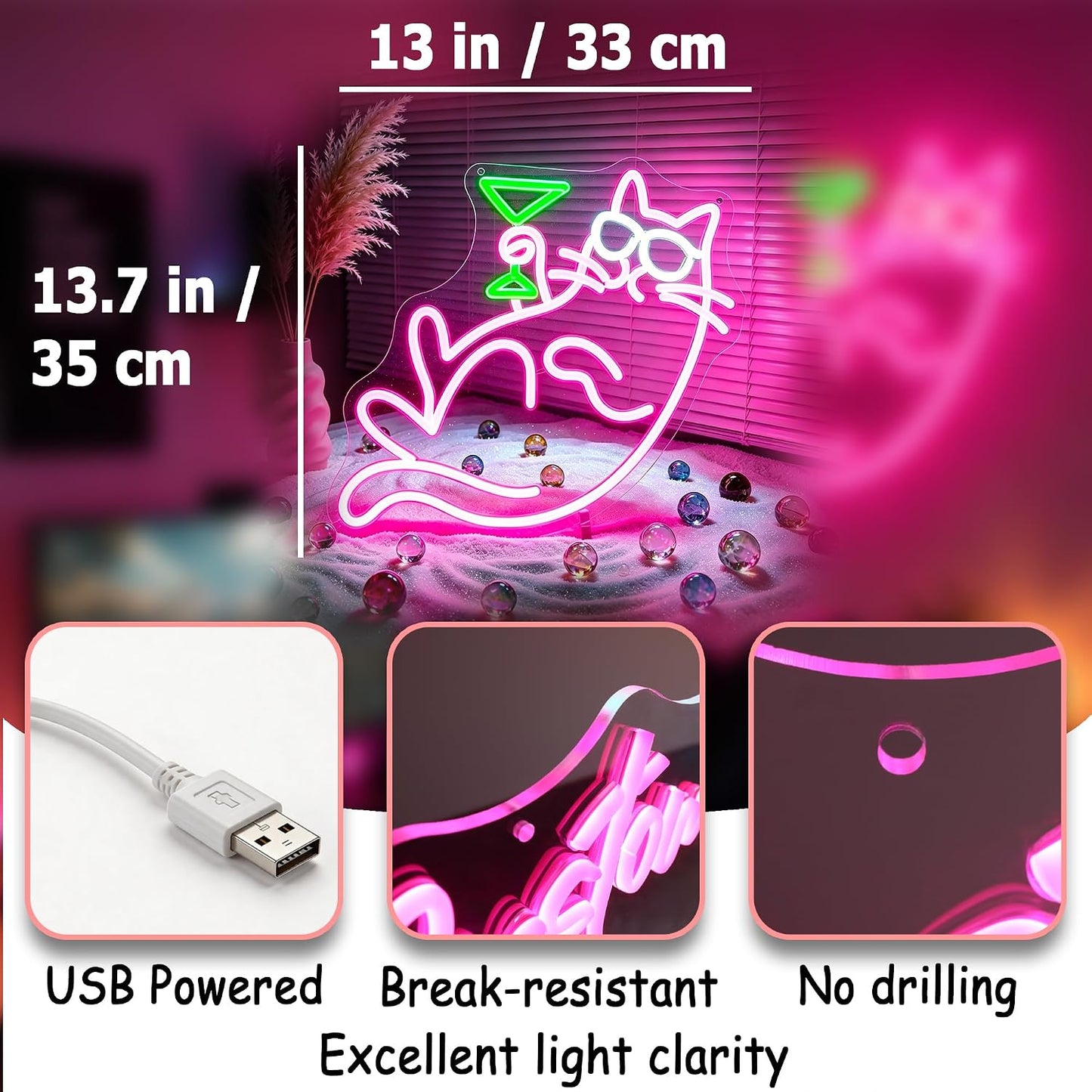 Letrero neón LED USB para decorar paredes