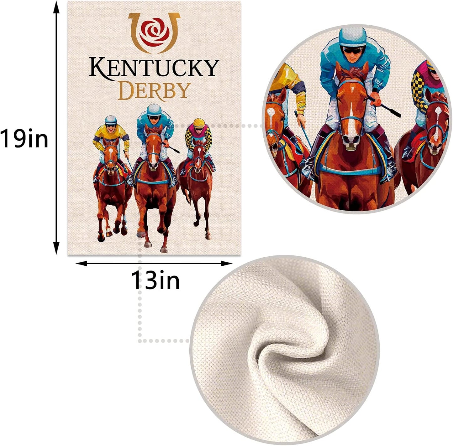 Bandera jardín Kentucky Run for the Rose caballos