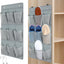 Organiz. zapatos 2 pzas 18 bolsillos para pared gris