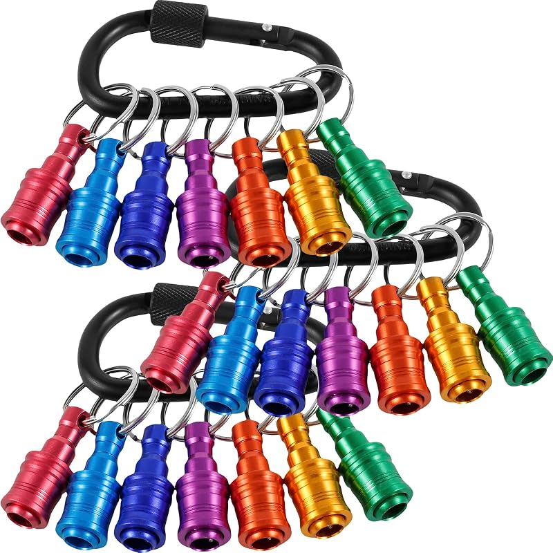 21 Llaveros Hex 1/4pulg Aluminio Mosquetón