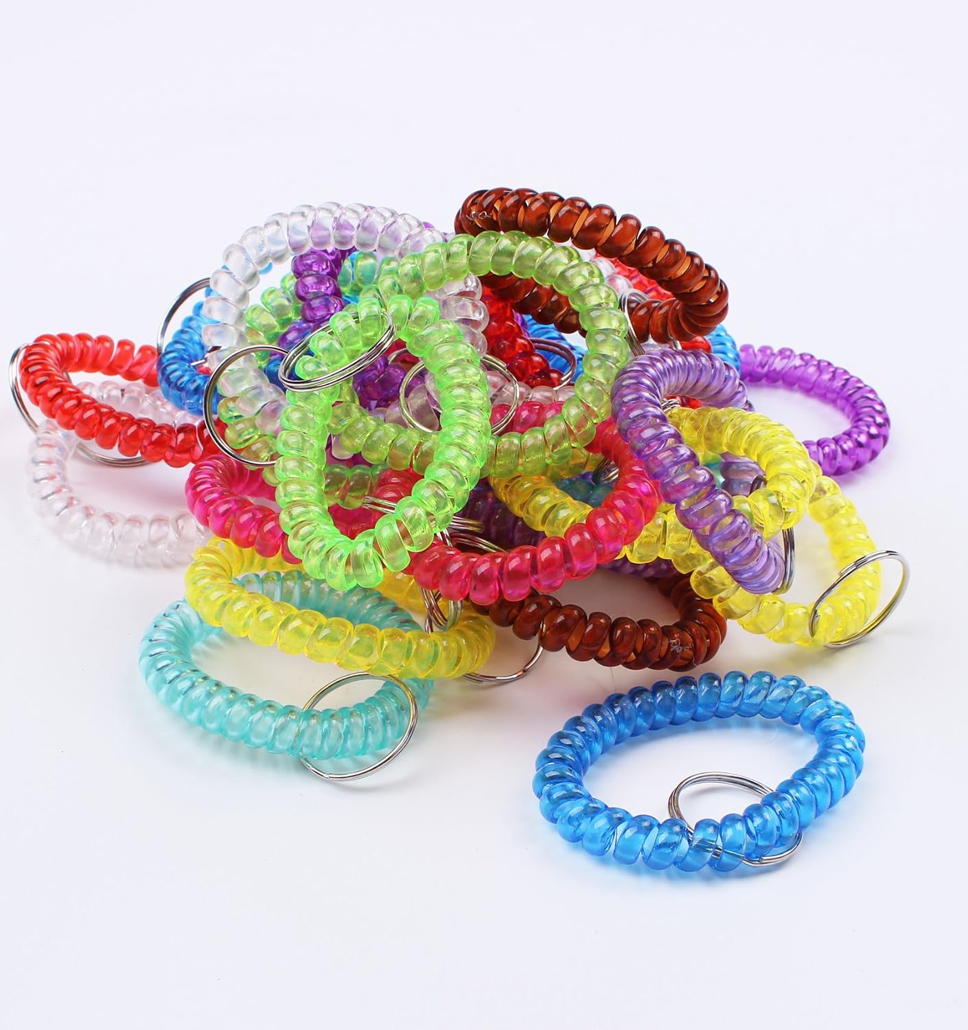 30 Llaveros Espiral Flexible Muñeca Elástica