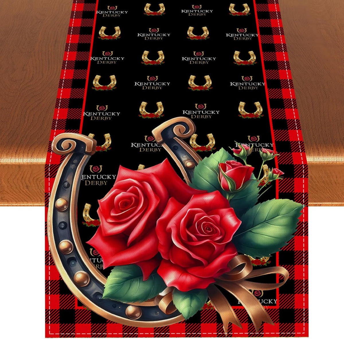 Camino mesa Kentucky 13x72pulg decoración fiesta caballos