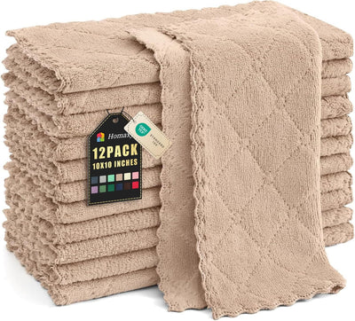 12 Pzas Paños Cocina Microfibra Antiadherente 10x10pulg