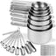 Set 7 Tazas y 9 Cucharas Medidoras Acero Inox