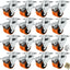 16 Ruedas Giratorias TPE Naranjas Doble Bloqueo 2"