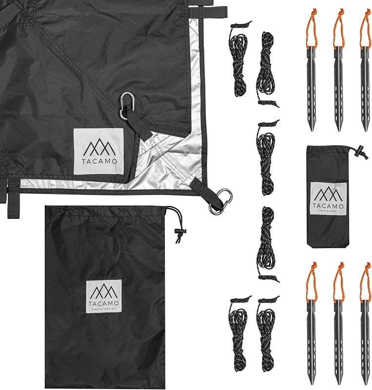 Refugio lona impermeable para acampar 10x12ft negro