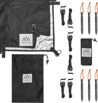Refugio lona impermeable para acampar 10x12ft negro