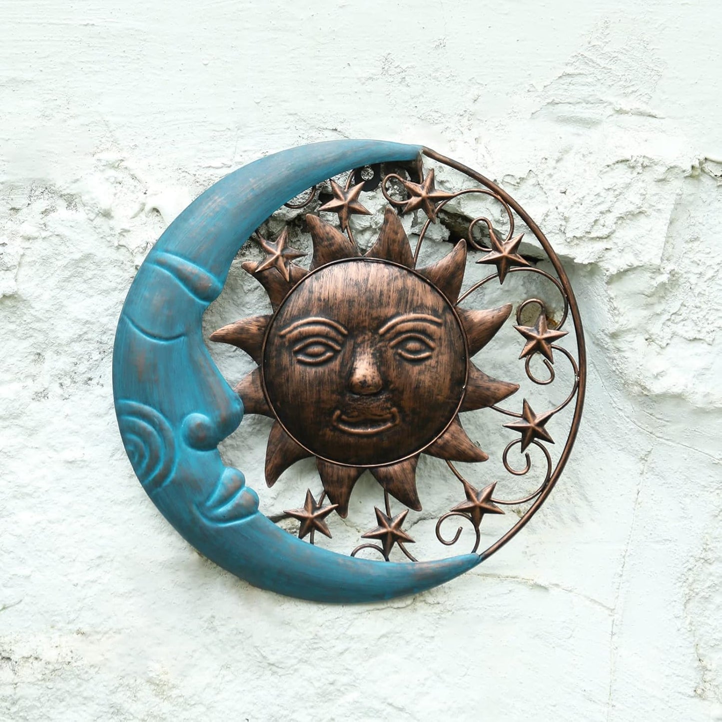 Escultura de Sol y Luna para Pared Exterior Jardín
