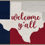 Tapete bienvenida bandera Texas 17x30"