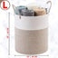 Cesta algodón 18x16pulg para ropa sucia y almacenamiento marrón