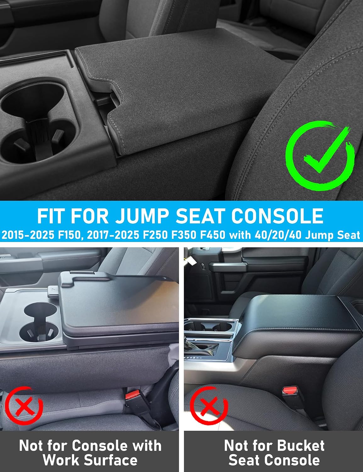 Cubierta consola Ford Serie F 15-25 asiento salto cuero PU