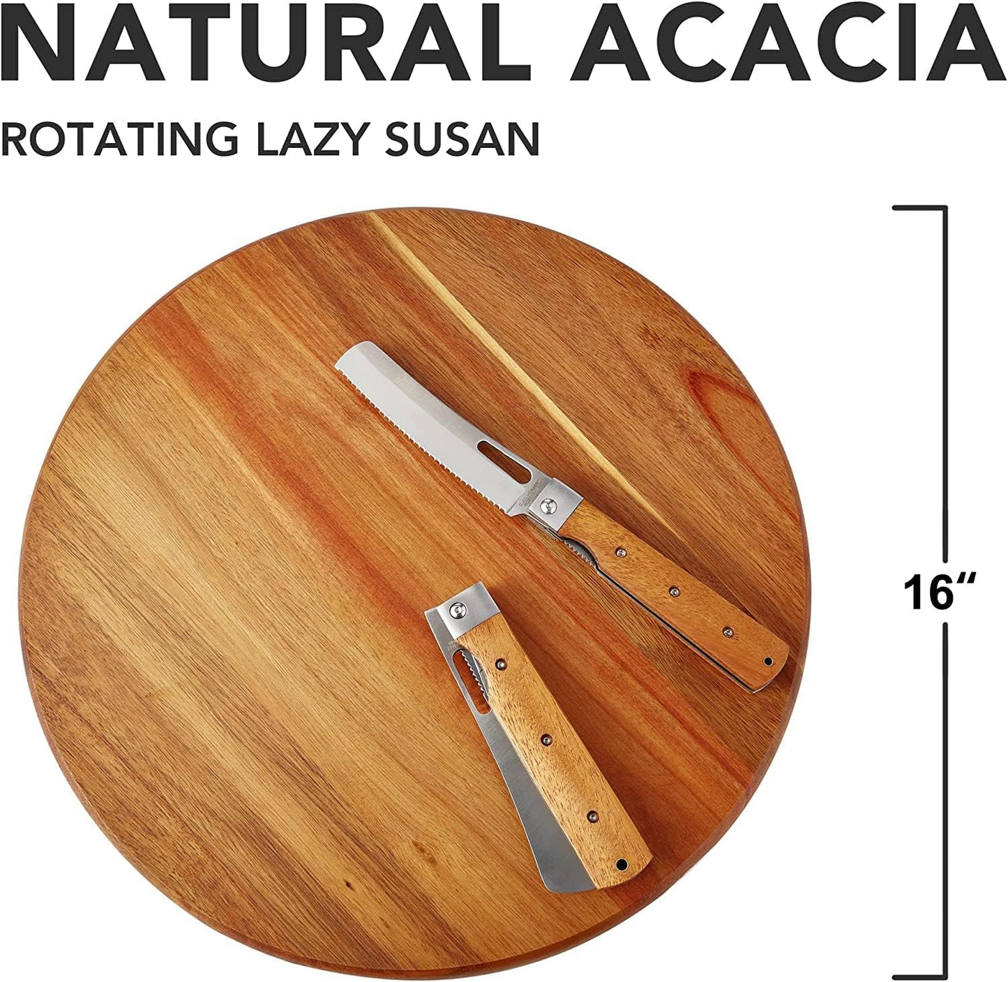 Bandeja giratoria acacia 16" organiz. gabinete