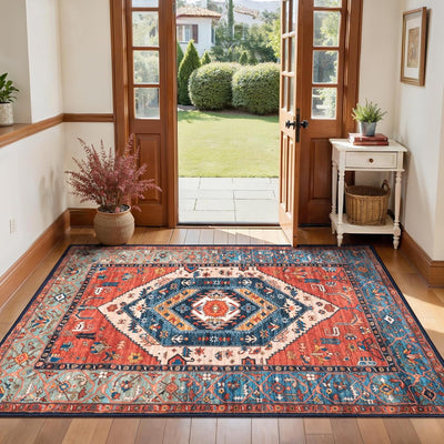 Alfombra bohemia entrada cocina dormitorio antideslizante lavable