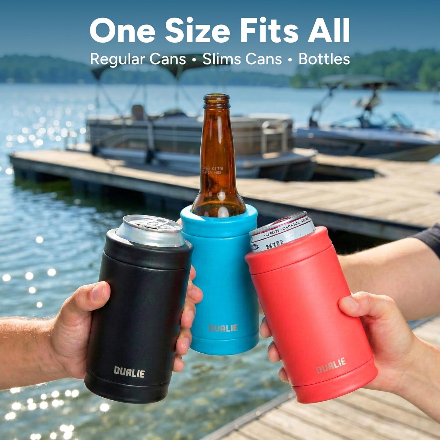 Enfriador latas 3en1 universal 12oz 15 colores