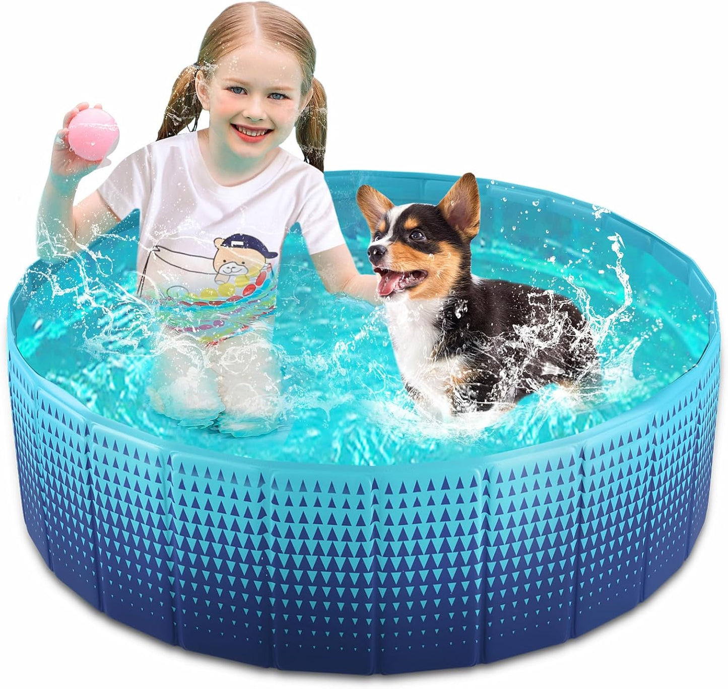 Piscina plegable para perros y bebés de plástico duro