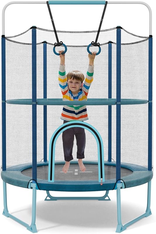 Trampolín 3en1 para niños 60" con barra gimnasia