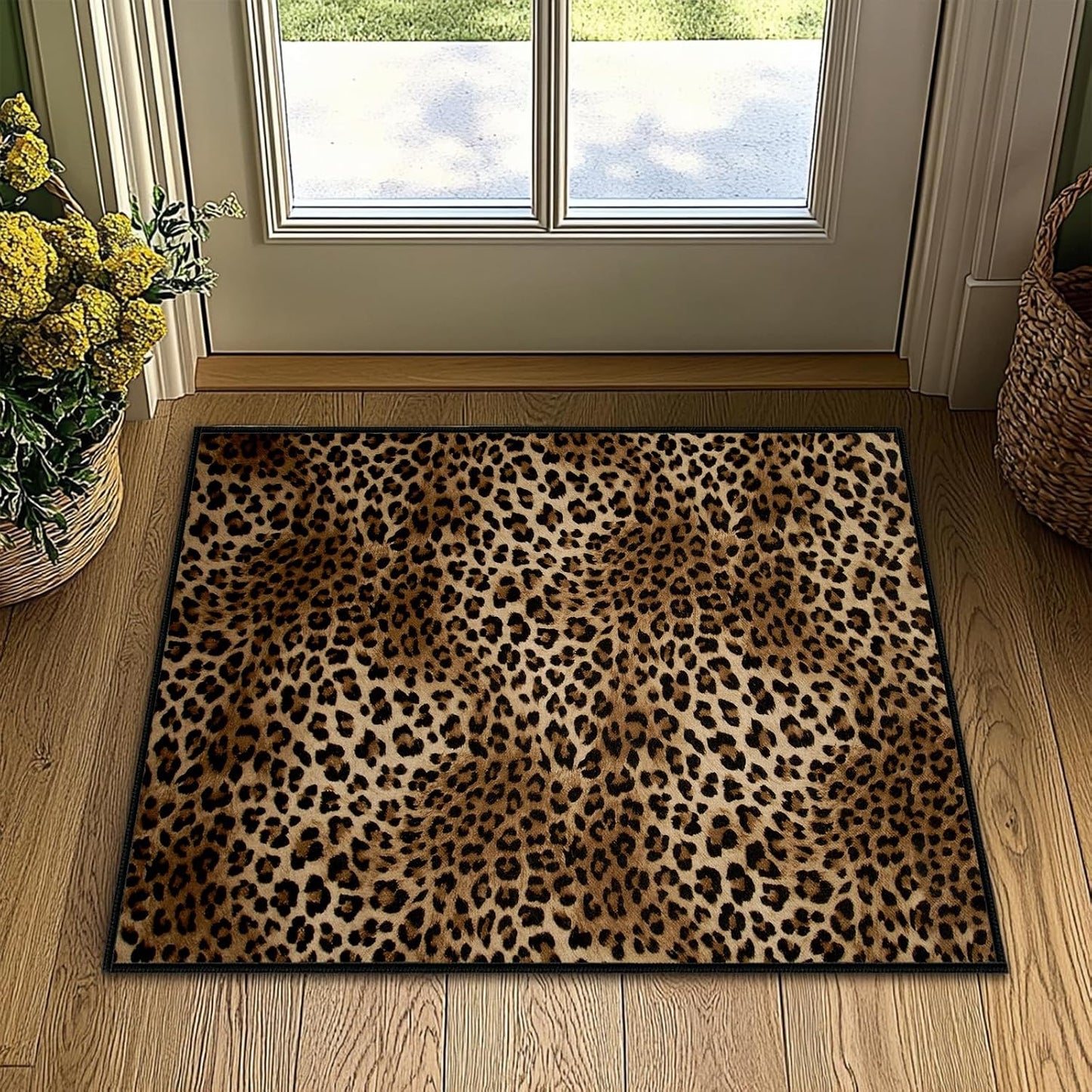 Alfombra leopardo lavable 2x3m suave antiderrap puerta