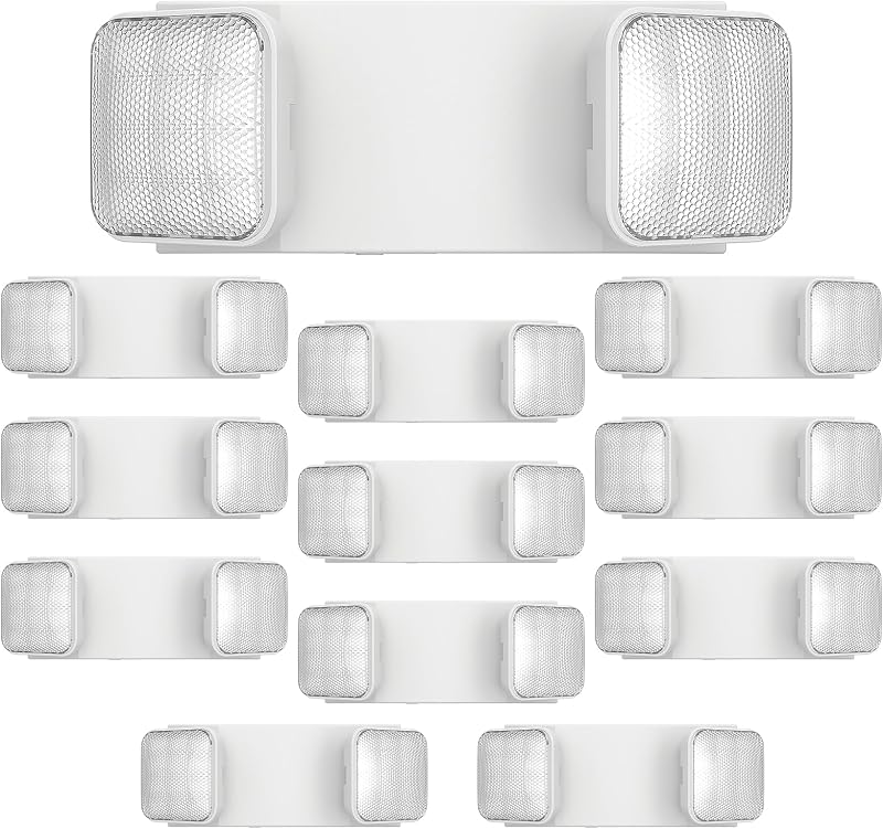 12 Luces LED Emergencia con Batería 120-277V Cert UL