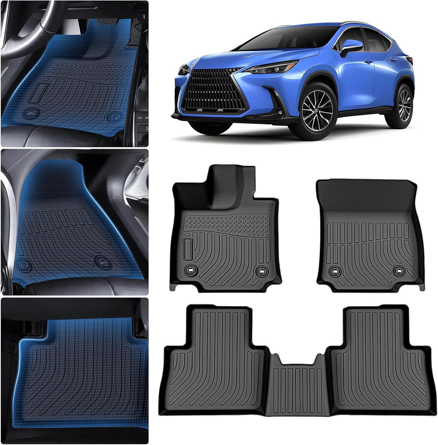 Alfombrillas Lexus NX 2022-26 2 filas TPE borde elevado