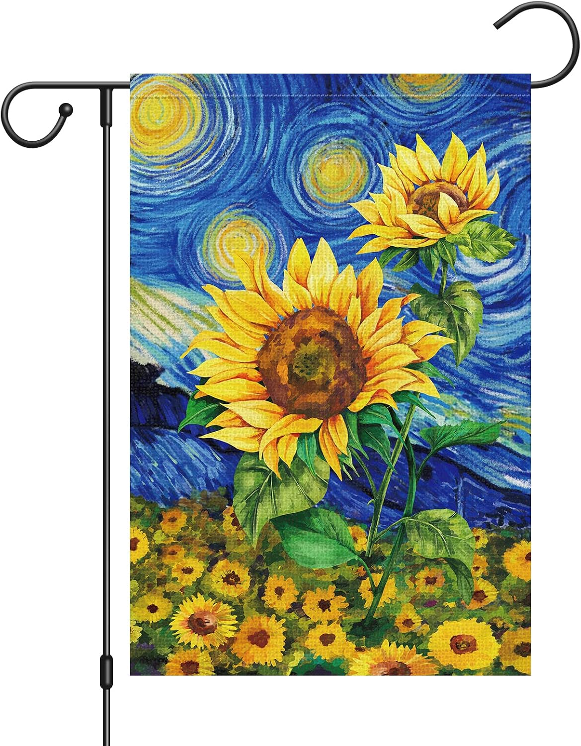 Bandera jardín girasoles 12x18pulg arpillera doble cara