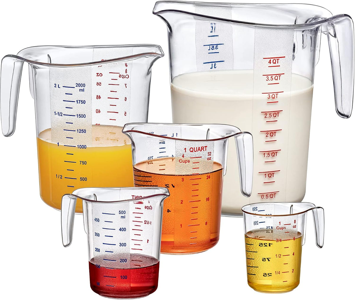 Juego 5 Tazas Medidoras Plástico 1/2/4/8/16 Tazas