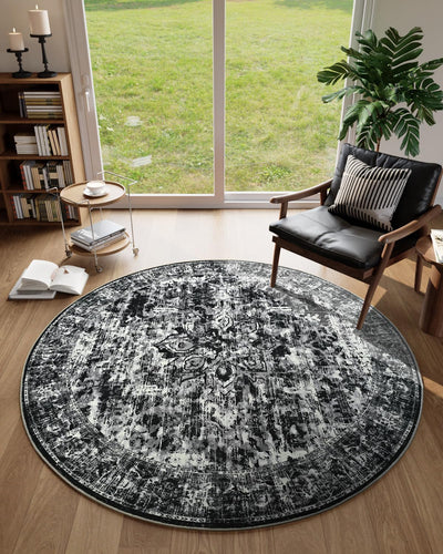Alfombra redonda 4ft vintage antideslizante entrada cocina