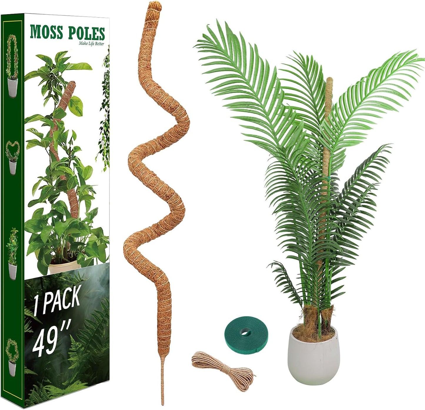 Soporte plantas Monstera 49" poste musgo fibra coco