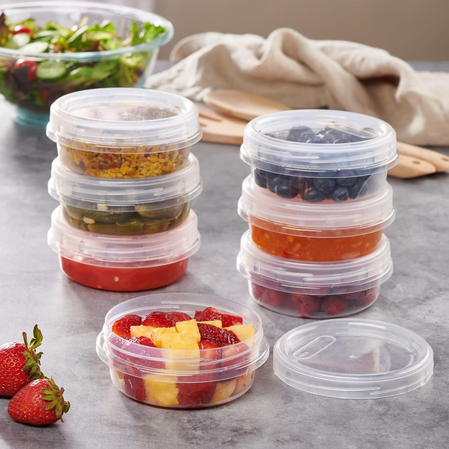 Pack 12 Recipientes Alimento Tapa Giratoria 8oz