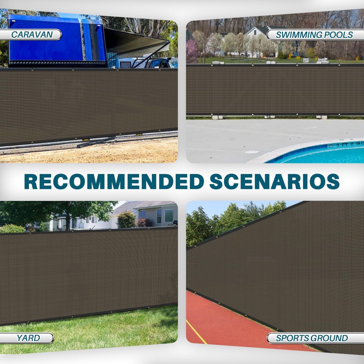 Pantalla privacidad valla 6x20ft malla resistente ojales