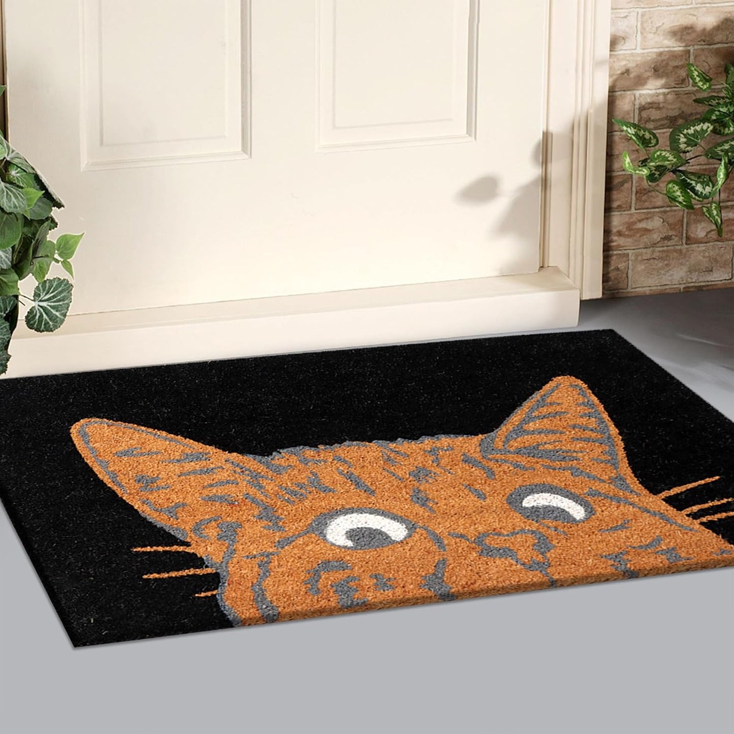 Tapete puerta gato fibra coco antiderrap 18x30pulg