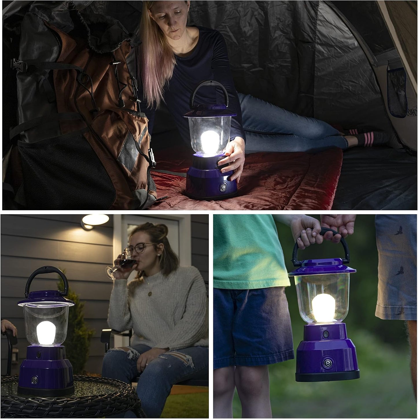 Linterna LED camping a pilas y USB