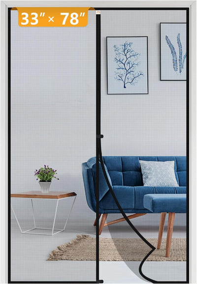 Puerta mosquitera magnética para puerta 33x78pulg entrada sin manos