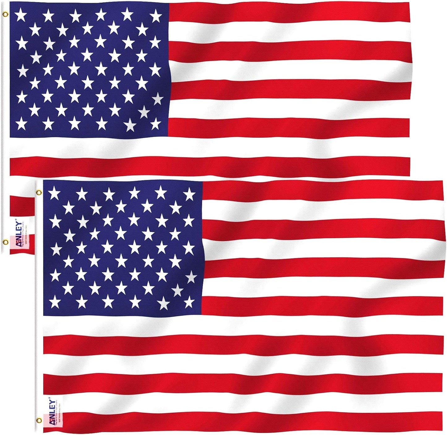 2 Banderas Poliéster 3x5ft Cabecera Lona Doble Costura