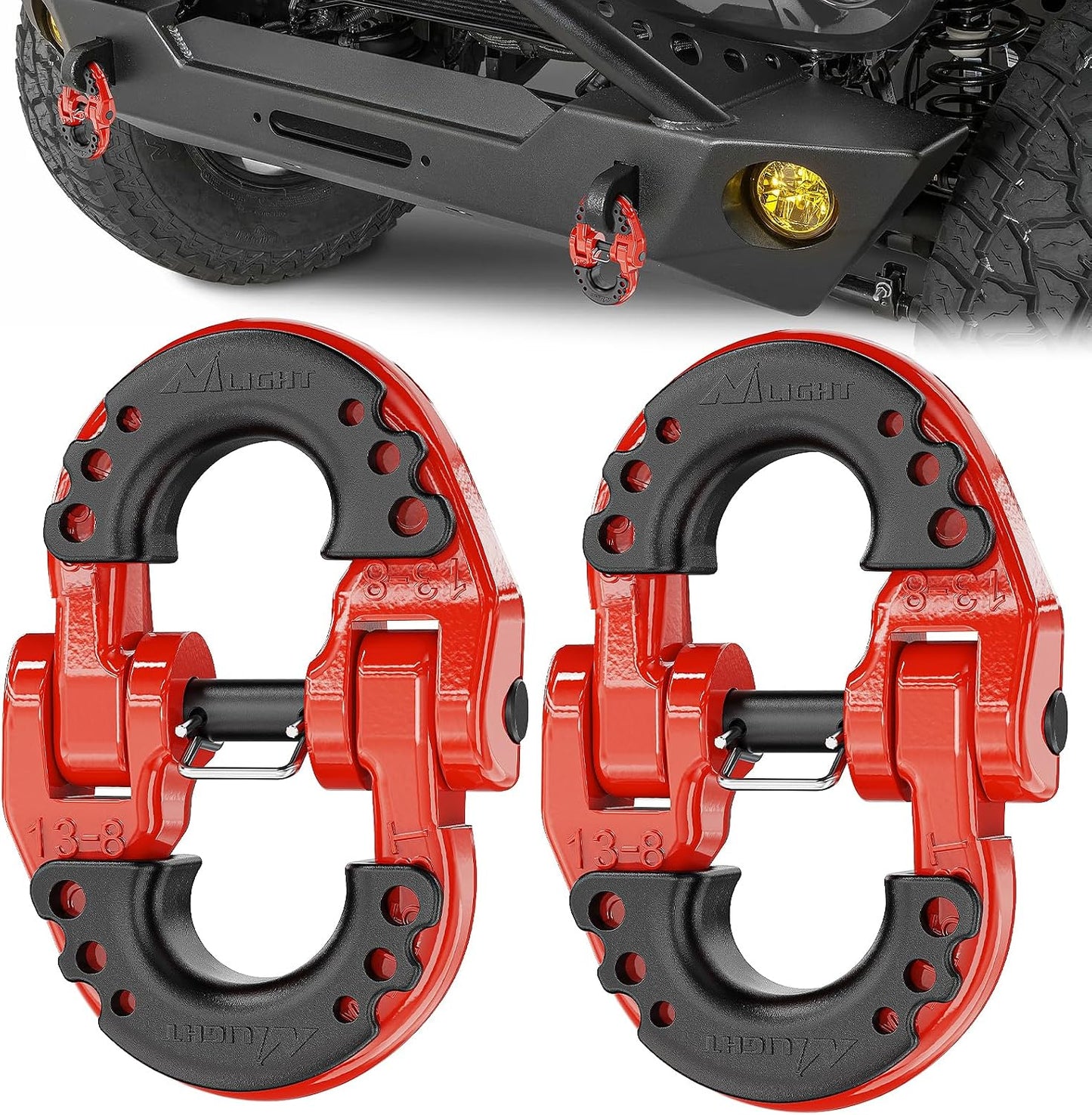 Conectores cadena remolque 1/2pulg acero forjado pack 2
