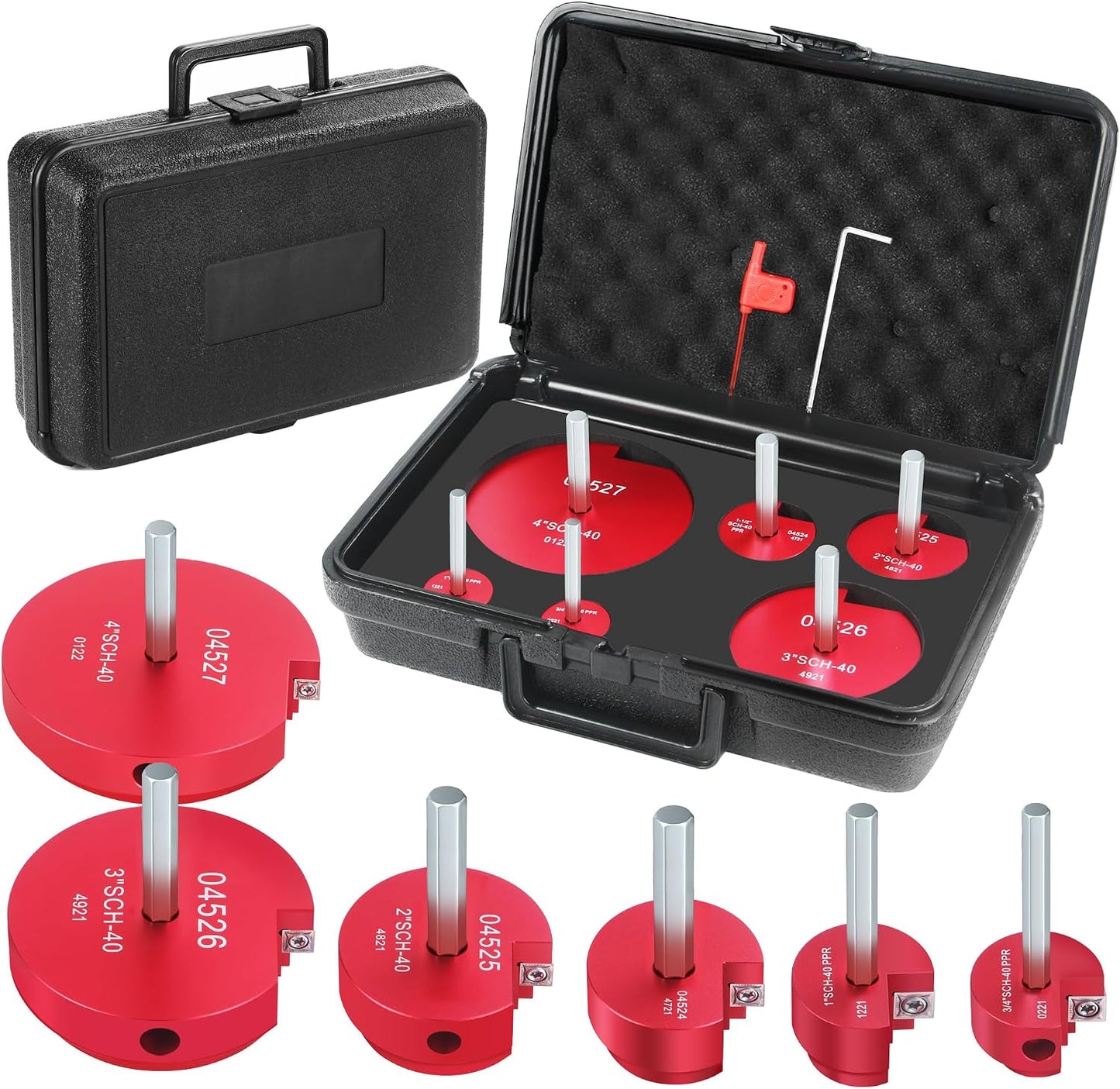 Kit 6 Pzas Escariador PVC 3/4, 1, 1-1/2, 2, 3, 4 pulg