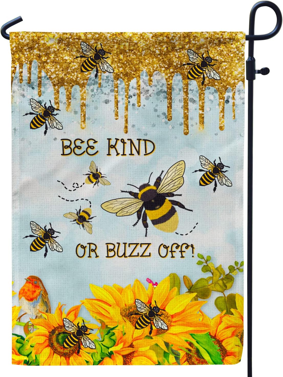 Bandera jardín con miel y girasol 12x18pulg