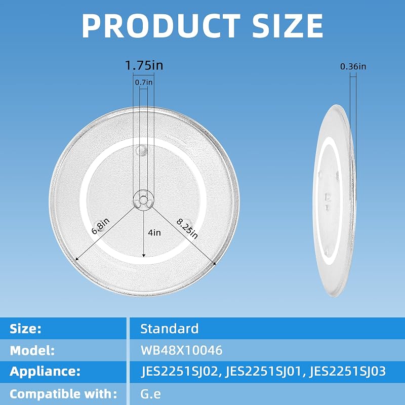Placa vidrio microondas 16.5" comp G.E F06014M00AP