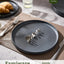 Set 6 platos ensalada 8pulg gres carbón oscuro mate