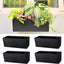 Macetas pared exterior 14pulg 4uds riego auto negro