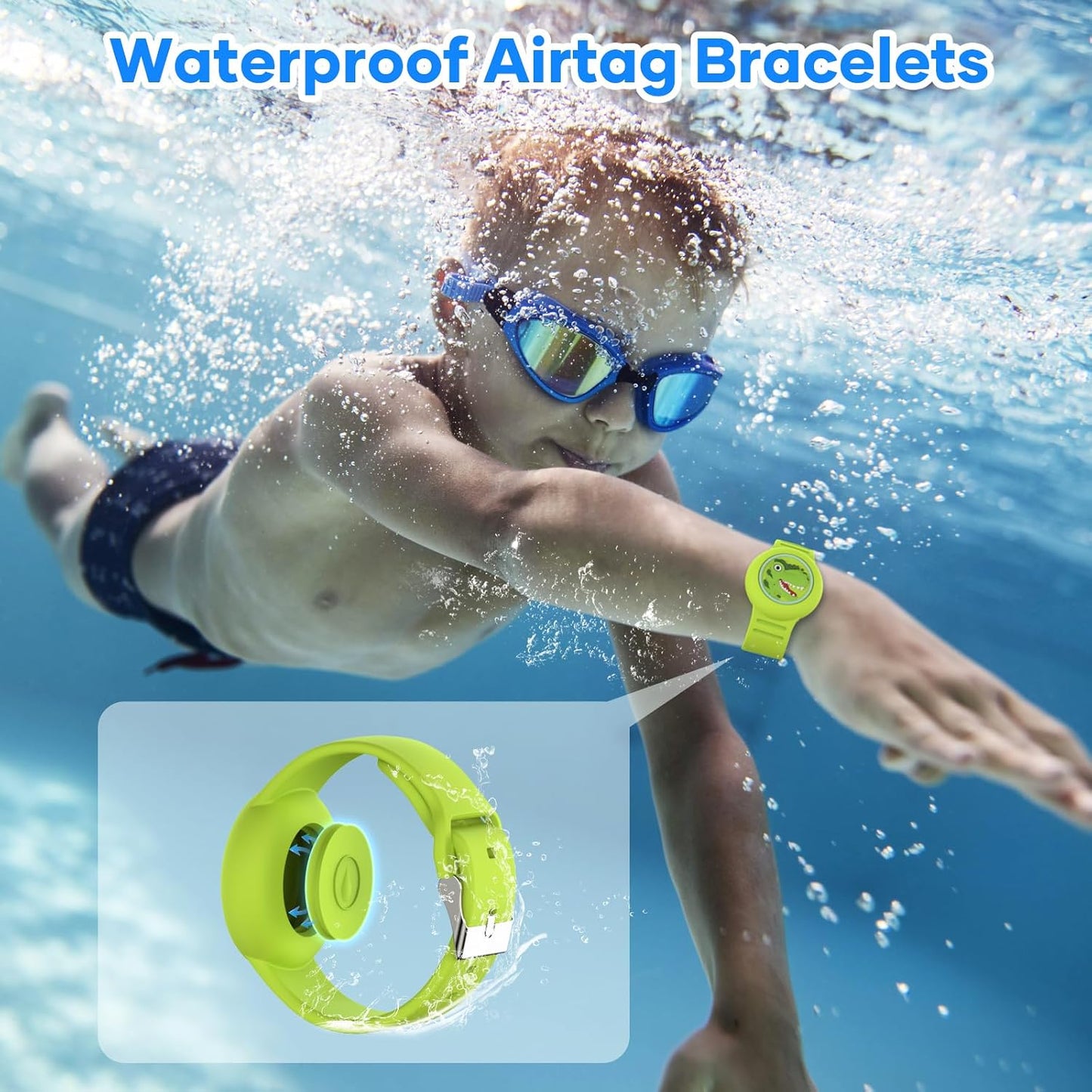 Pulseras AirTag para niños impermeables de silicona suave