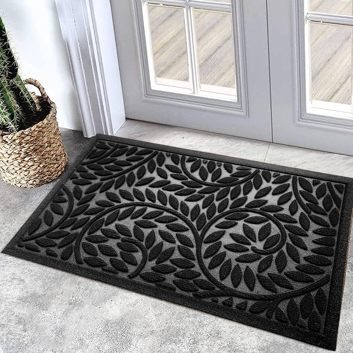 Tapete puerta negro 17x30" antiderrap goma