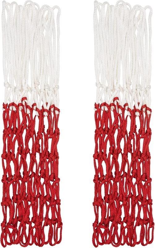 Set 2 redes baloncesto uso interior exterior color blanco rojo