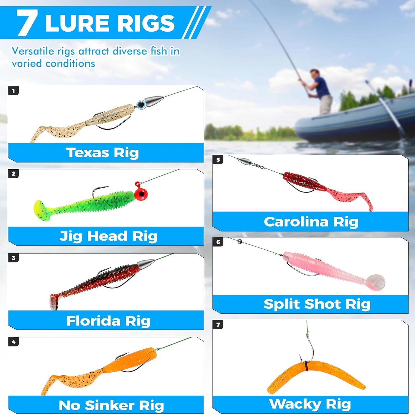 Set 137pcs Caña Pesca con Accesorios para Hombres