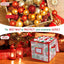Caja almacenamiento adornos Navidad con divisores 3" rojo