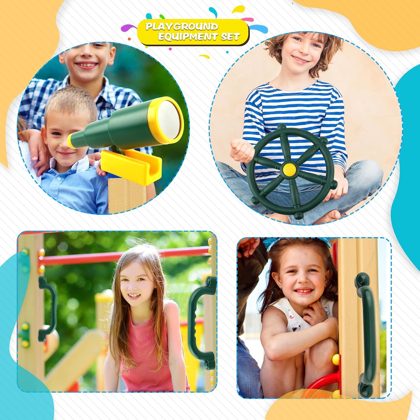 Set 4 pzas accesorios columpio plástico niños