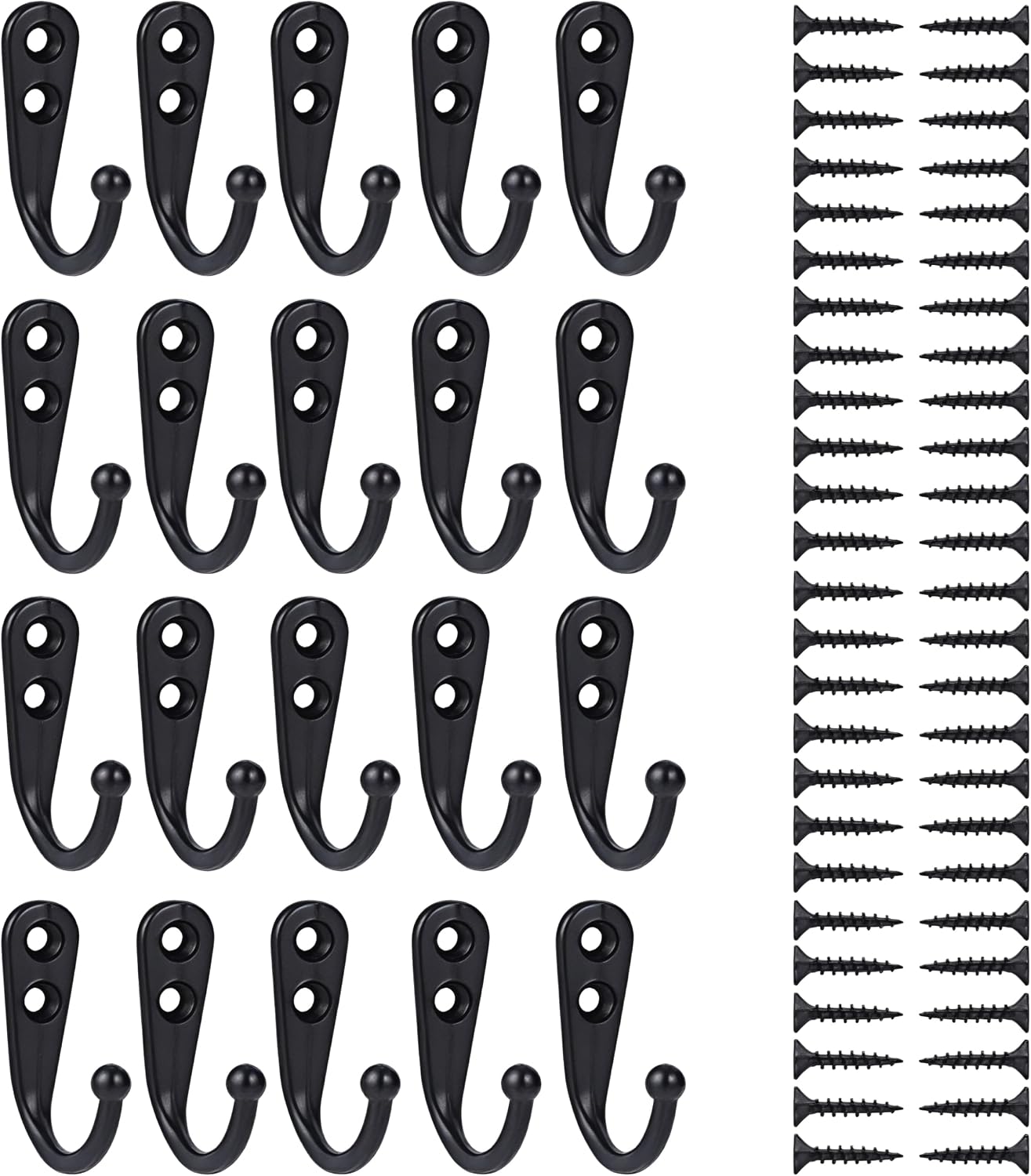 Gancho pared para bata 20uds Negro